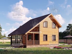 Проект дома из бруса ДБ-13