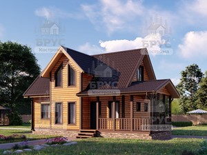 Проект дома из бруса ДБ-32
