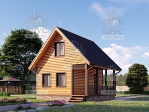 Проект дома из бруса ДБ-34