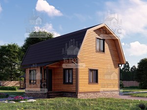 Проект дома из бруса ДБ-44