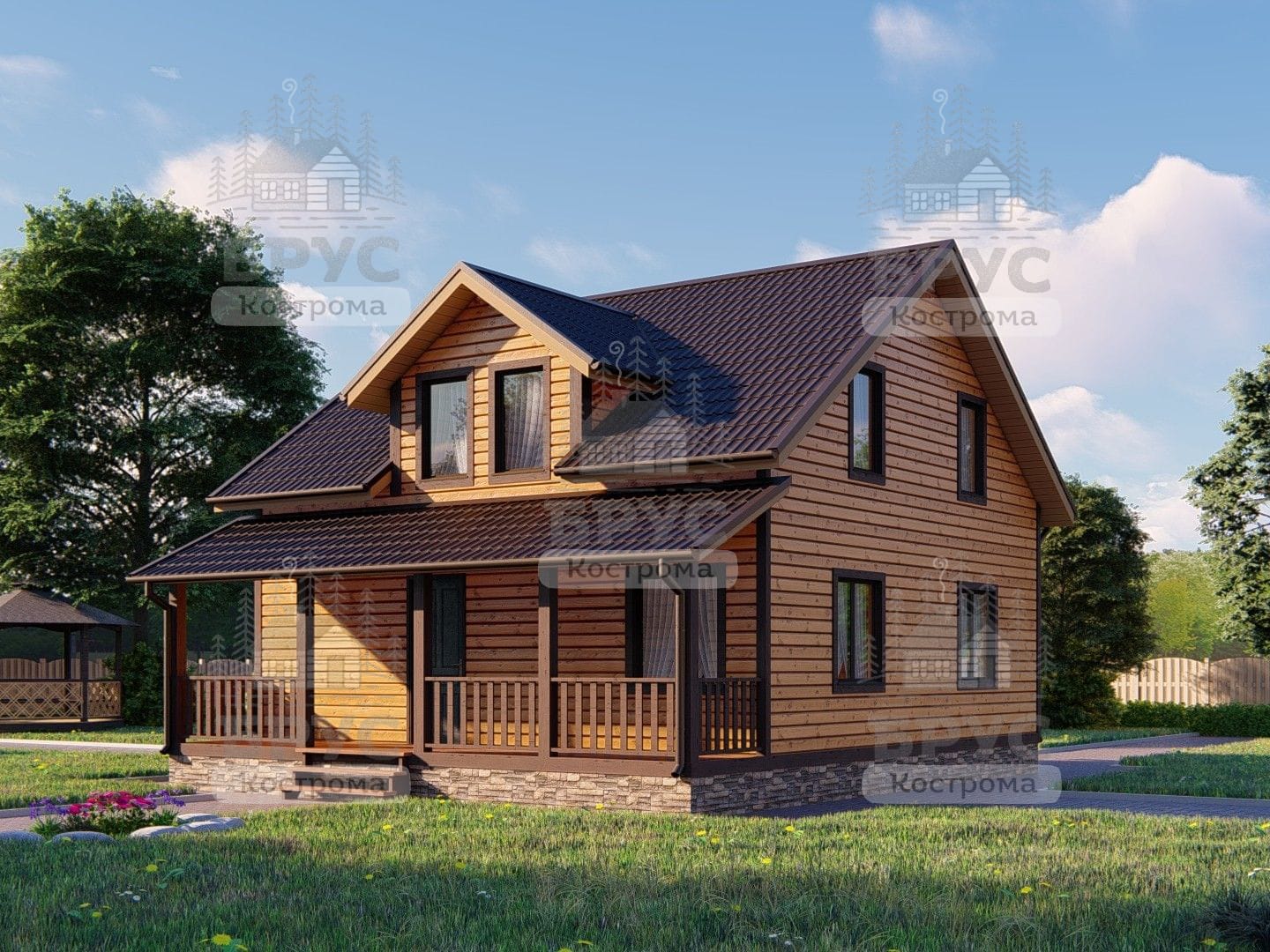 Проект дома из бруса ДБ-52