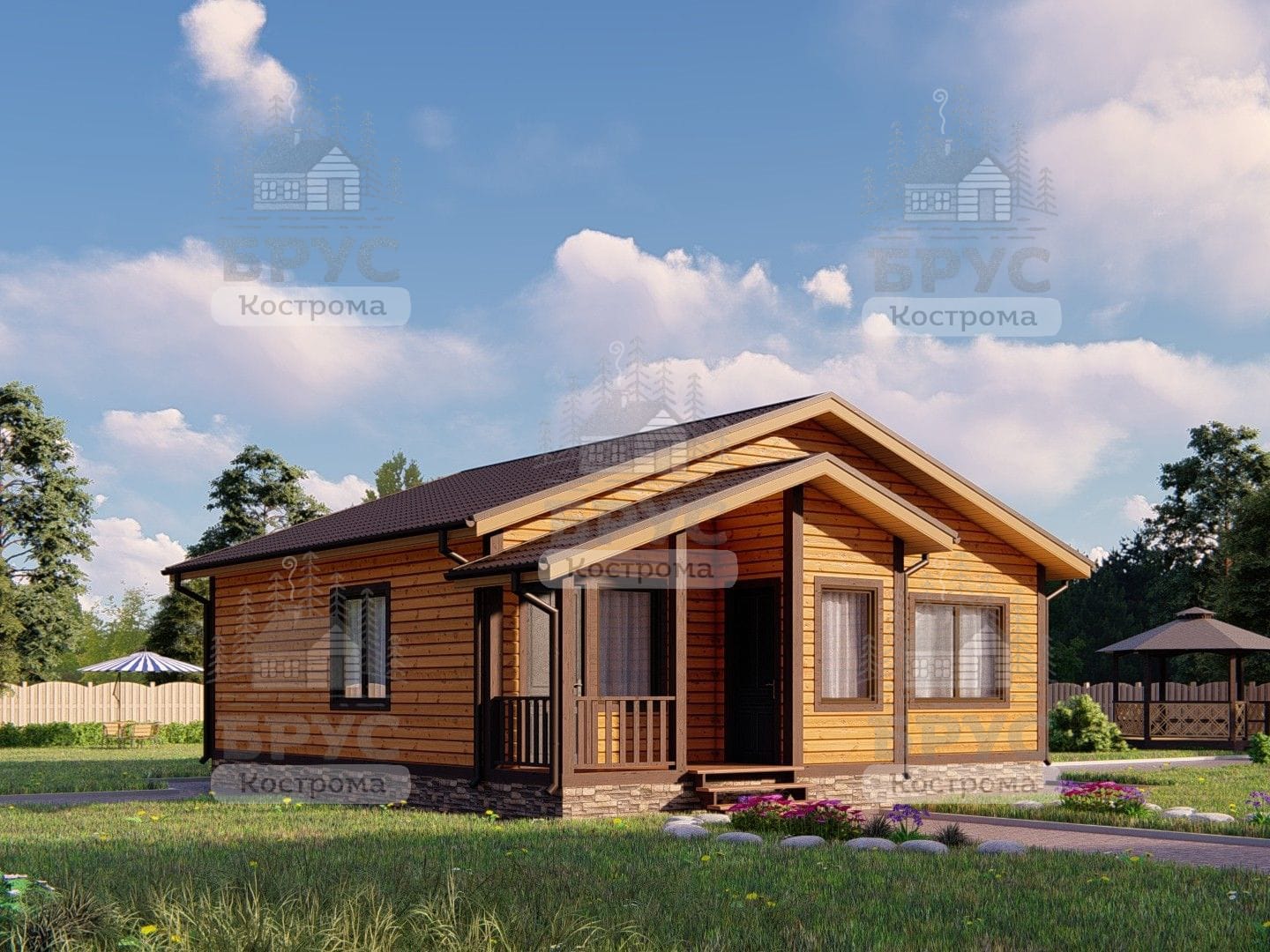 Проект дома из бруса ДБ-76