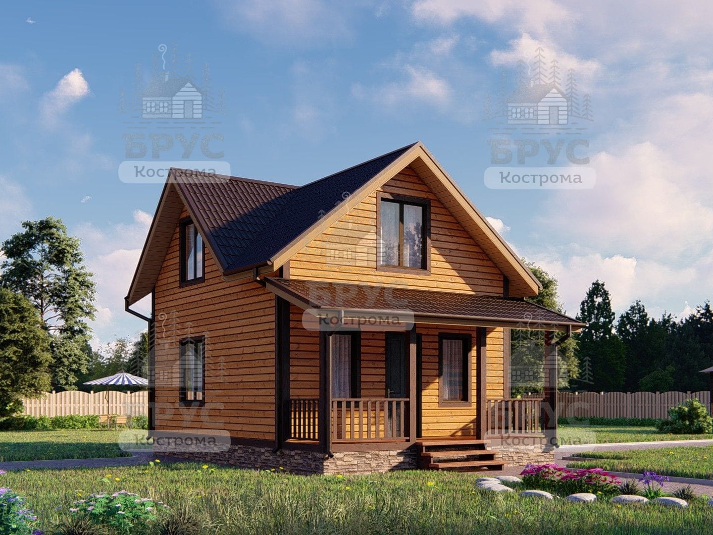 Проект дома из бруса ДБ-84