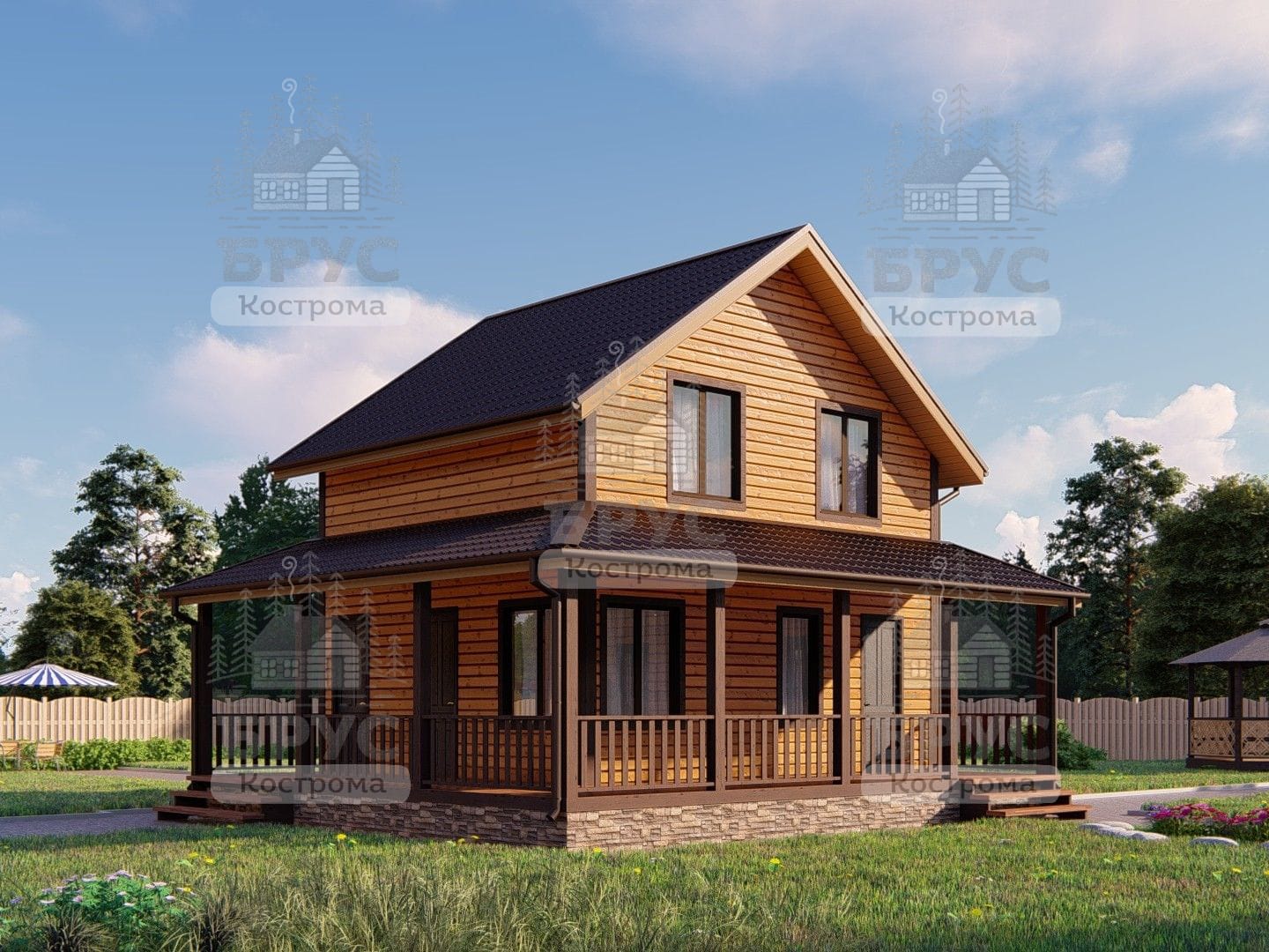 Проект дома из бруса ДБ-88