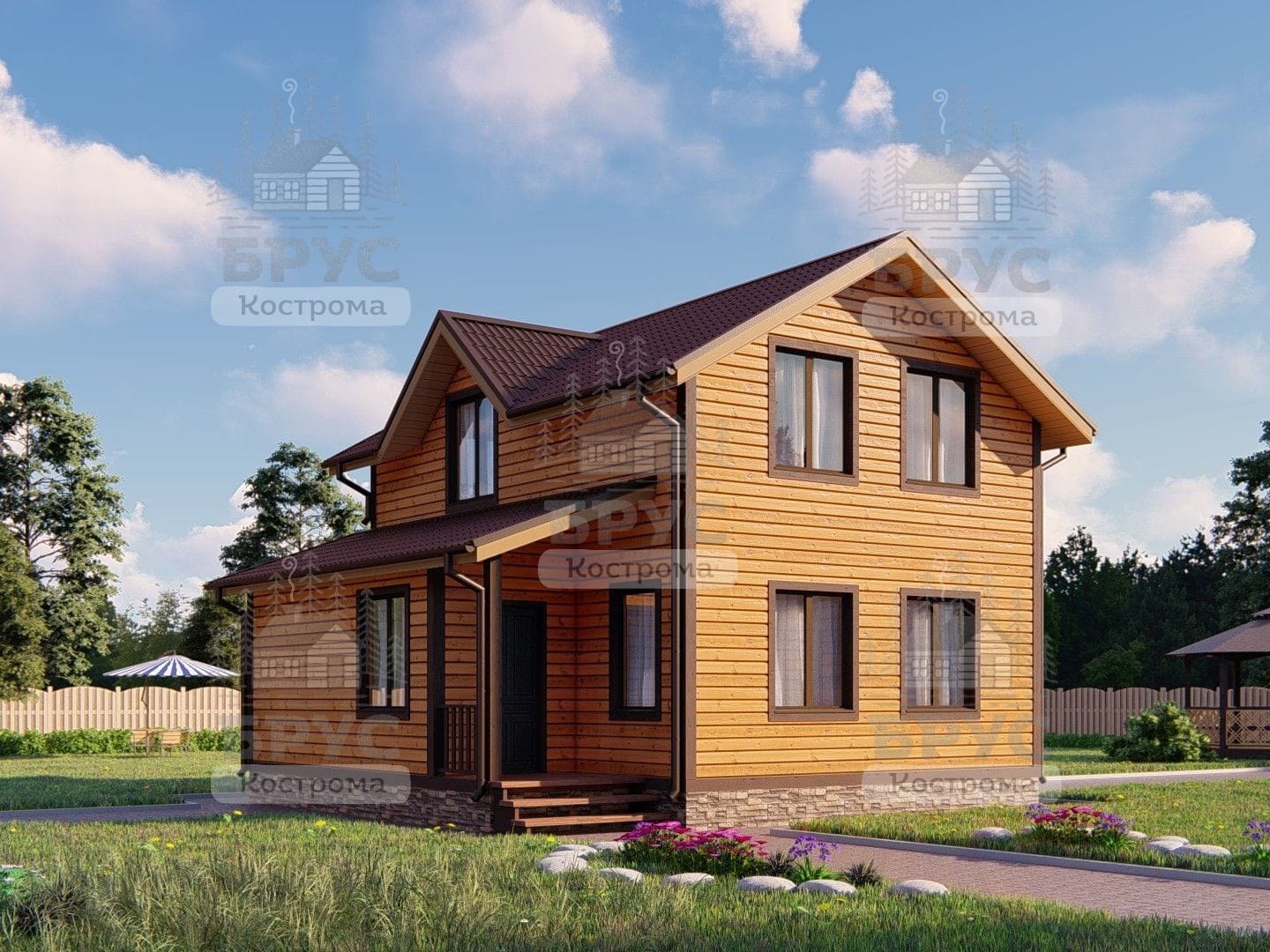 Проект дома из бруса ДБ-91