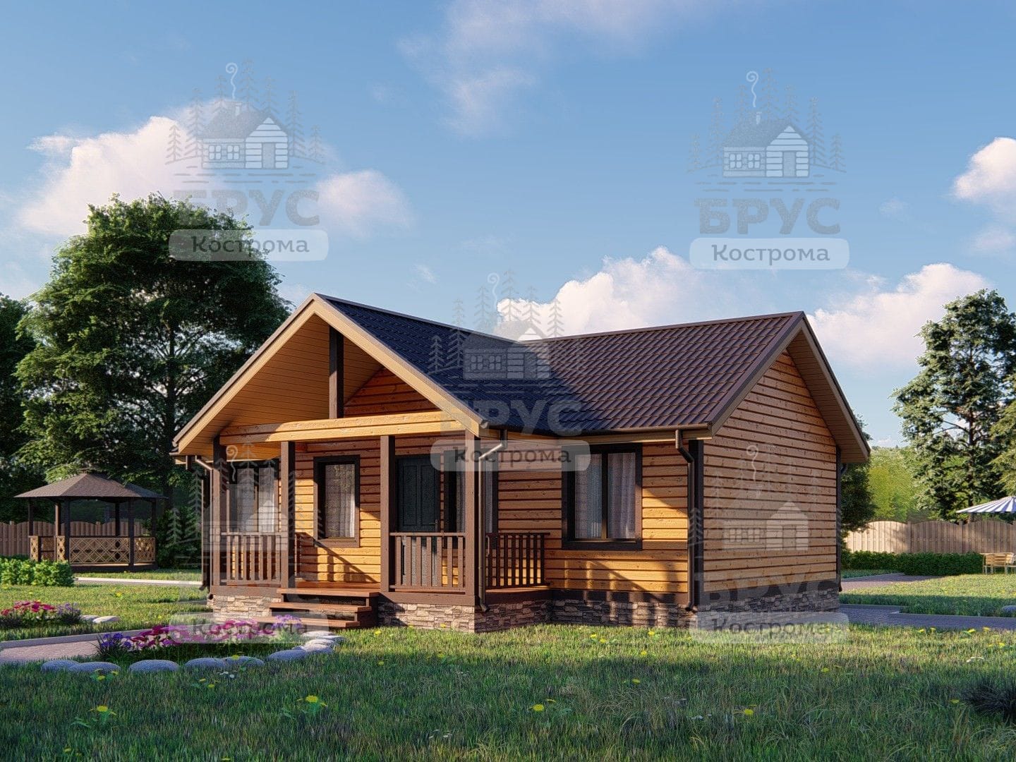 Проект дома из бруса ДБ-92
