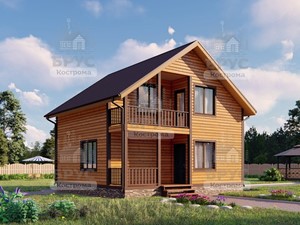 Проект дома из бруса ДБ-93