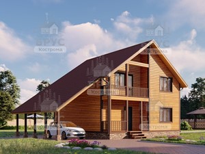 Проект дома из бруса ДБ-106